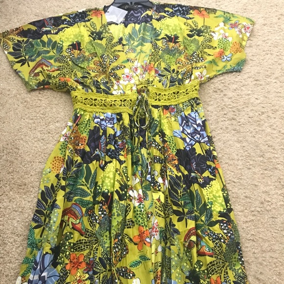 NWT AMERICA & BEYOND Havana Cress Maxi Kimono  short -sleeved Dress  M - Picture 5 of 13